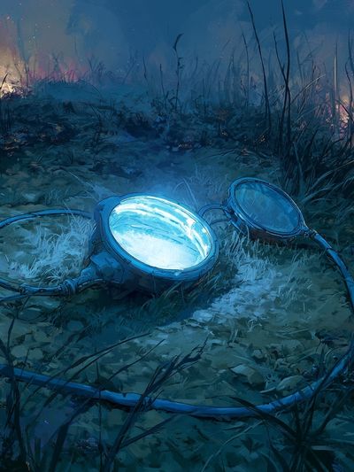 Glowing Goggles in the Grass Illustration Poster. poster