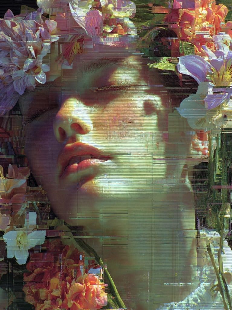Floral Portrait Digital Art Print. poster detail