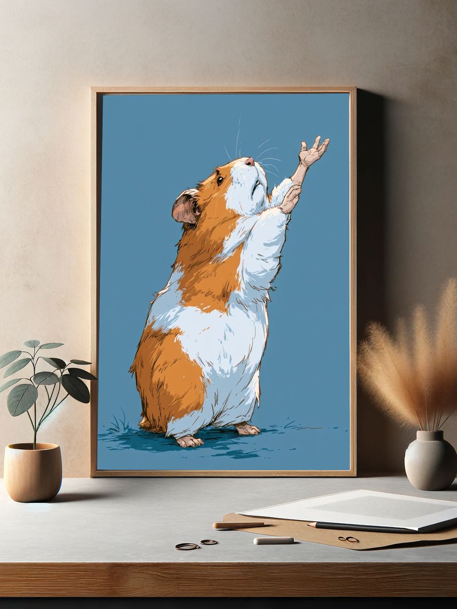 Hamster Illustration Poster. — room view 2