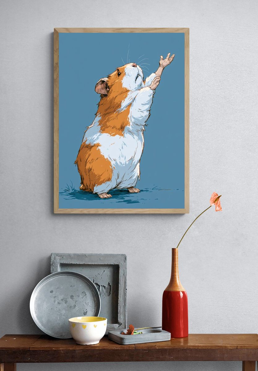 Hamster Illustration Poster. — room view 3