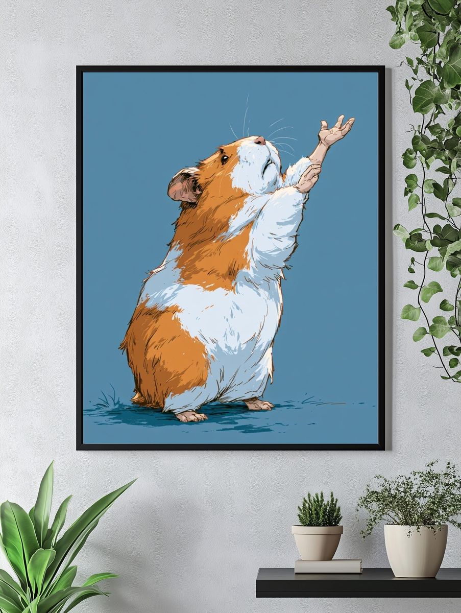 Hamster Illustration Poster. — room view 4
