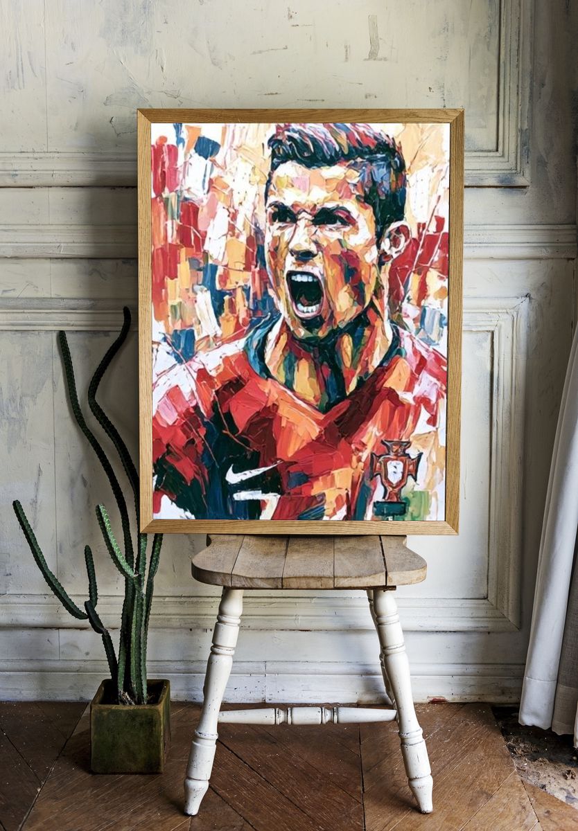 Cristiano Ronaldo Portrait Illustration Poster. room preview