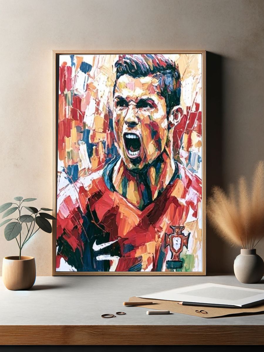 Cristiano Ronaldo Portrait Illustration Poster. — room view 2
