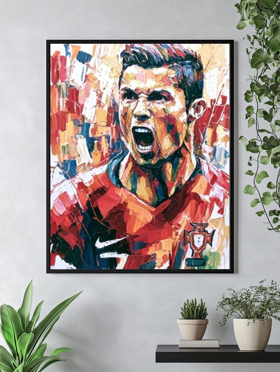 Cristiano Ronaldo Portrait Illustration Poster. — room view 4