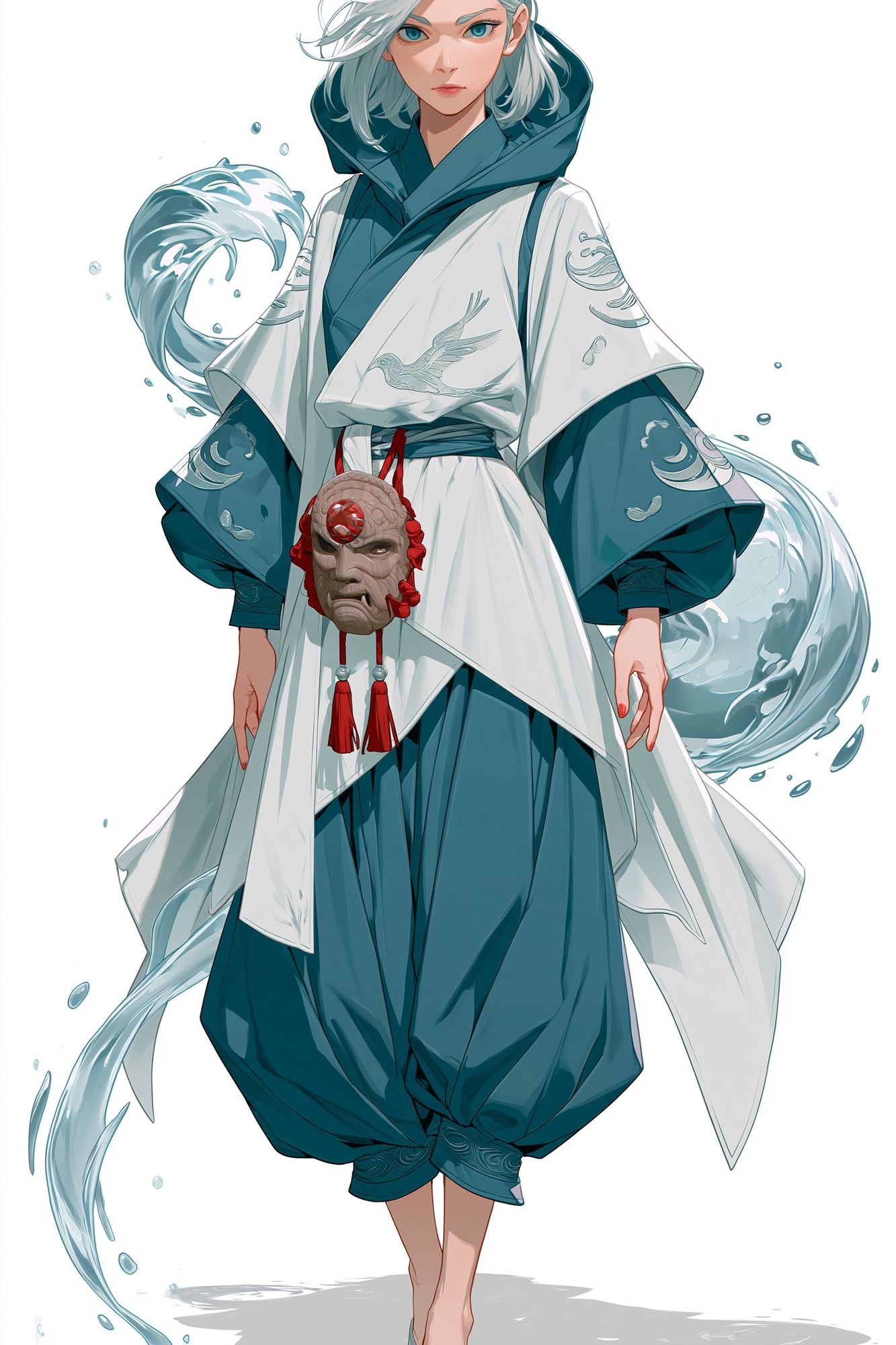 Water Spirit Warrior Illustration Poster. poster — illustration art