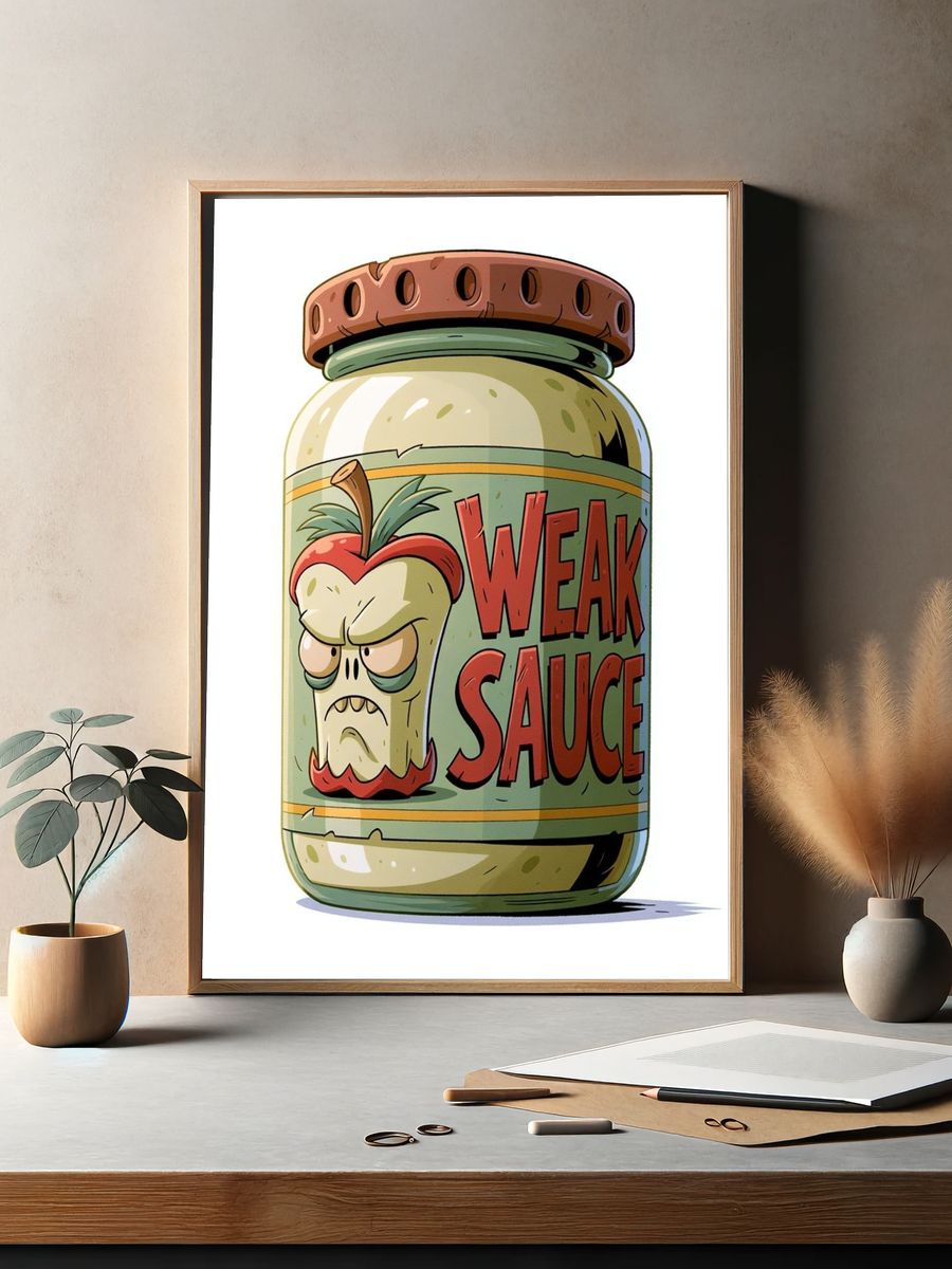 Weak Sauce Jar Cartoon Print. — room view 2