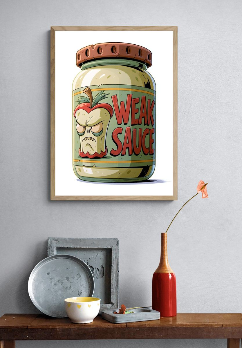 Weak Sauce Jar Cartoon Print. — room view 3
