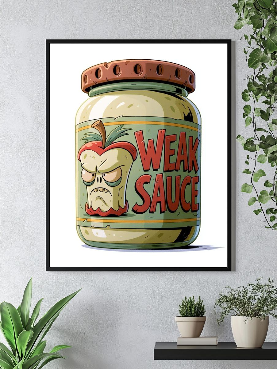 Weak Sauce Jar Cartoon Print. — room view 4