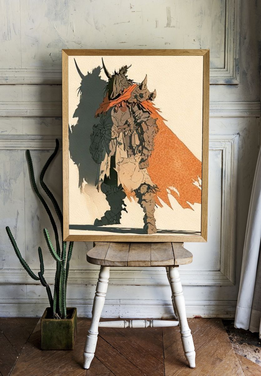 Armored Warrior Illustration Poster. — room view 1