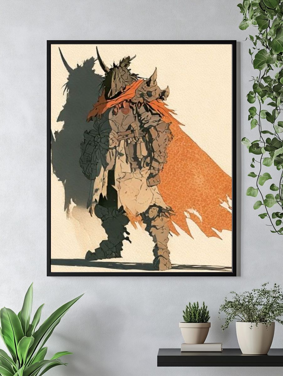 Armored Warrior Illustration Poster. — room view 4