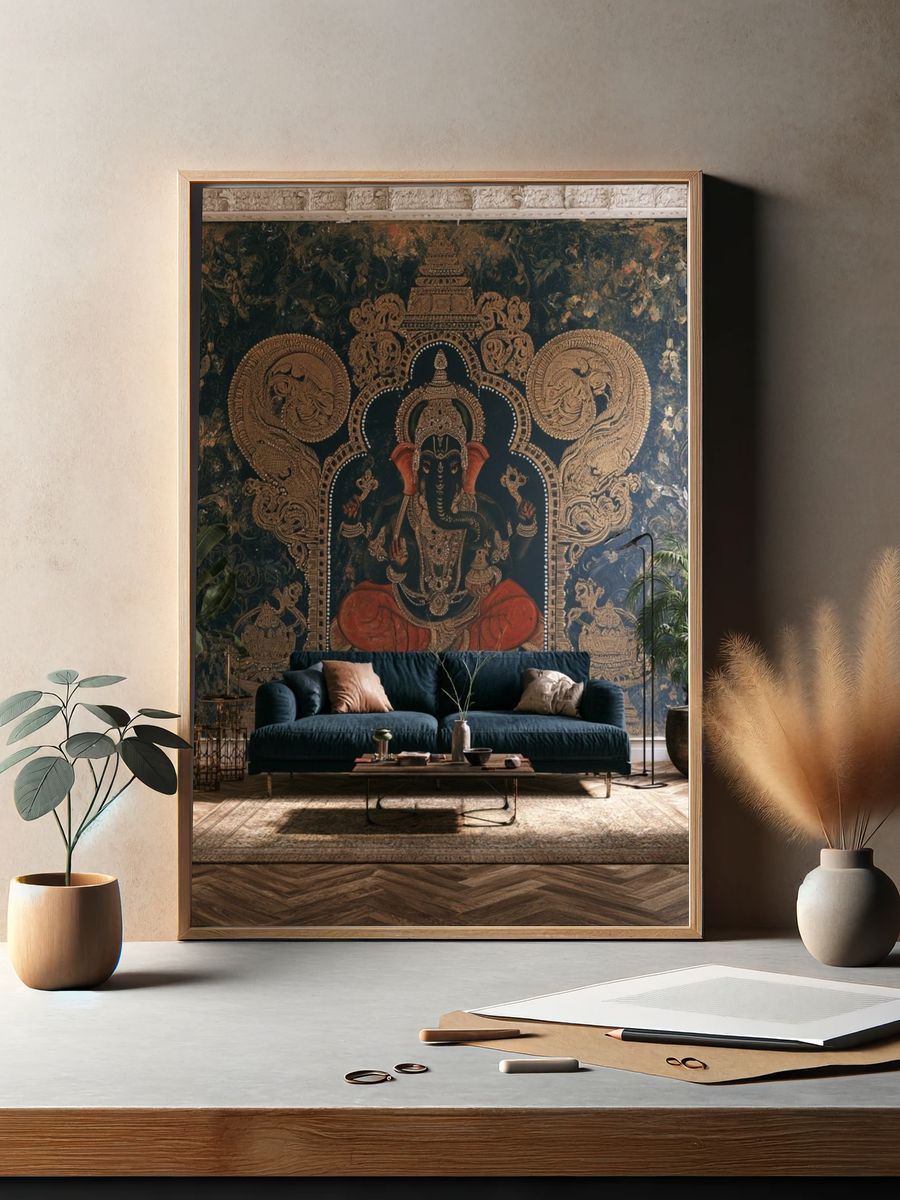 Ganesha Ornate Illustration Poster. — room view 2