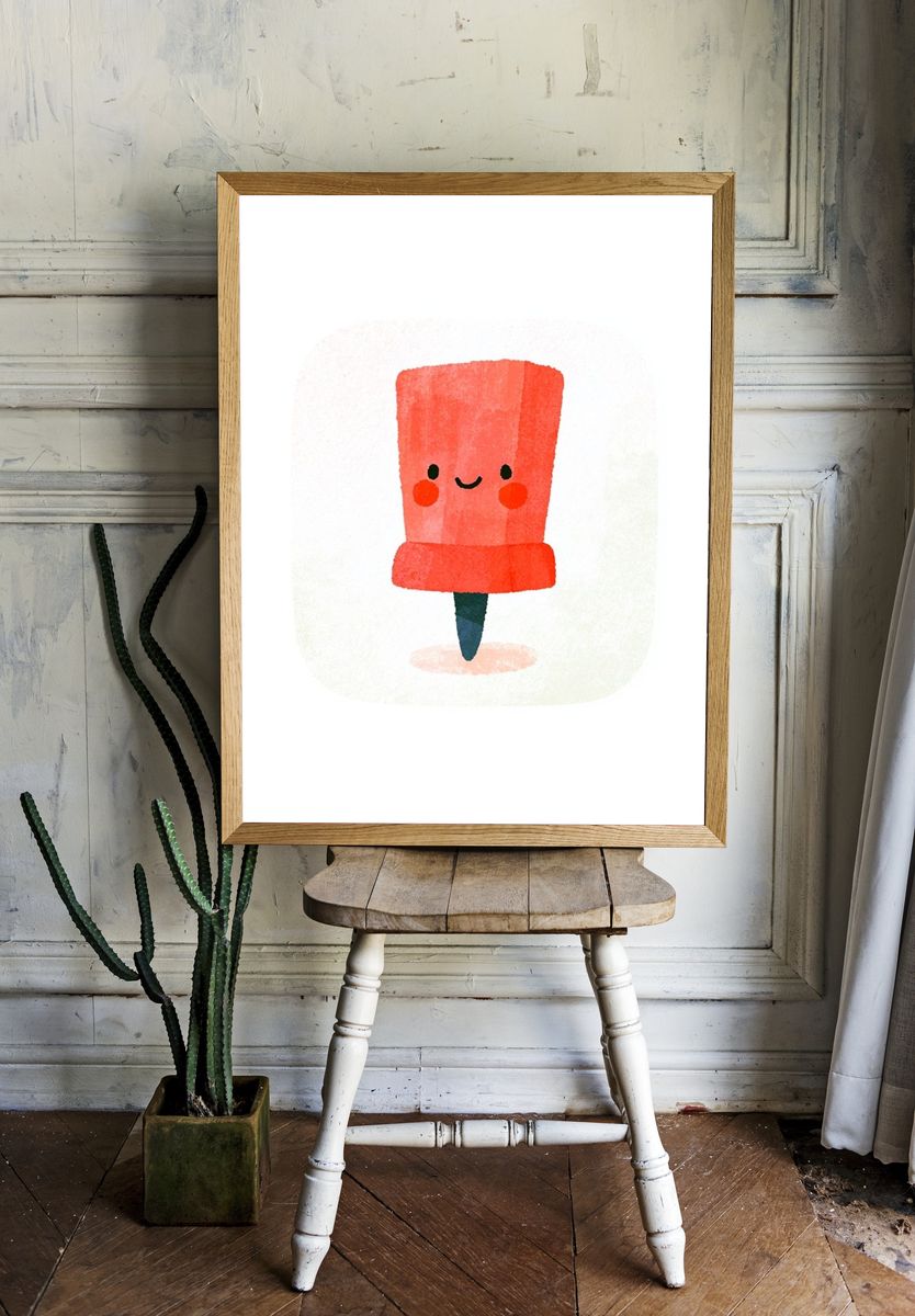 Cute Popsicle Illustration Poster. — room view 1