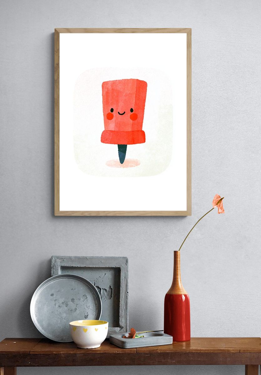 Cute Popsicle Illustration Poster. — room view 3