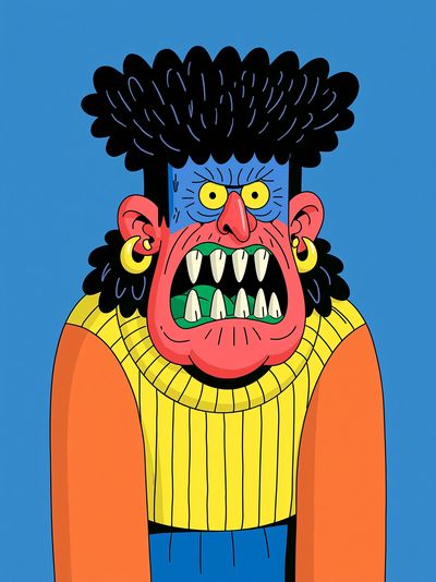 Monster Portrait Illustration Poster.
