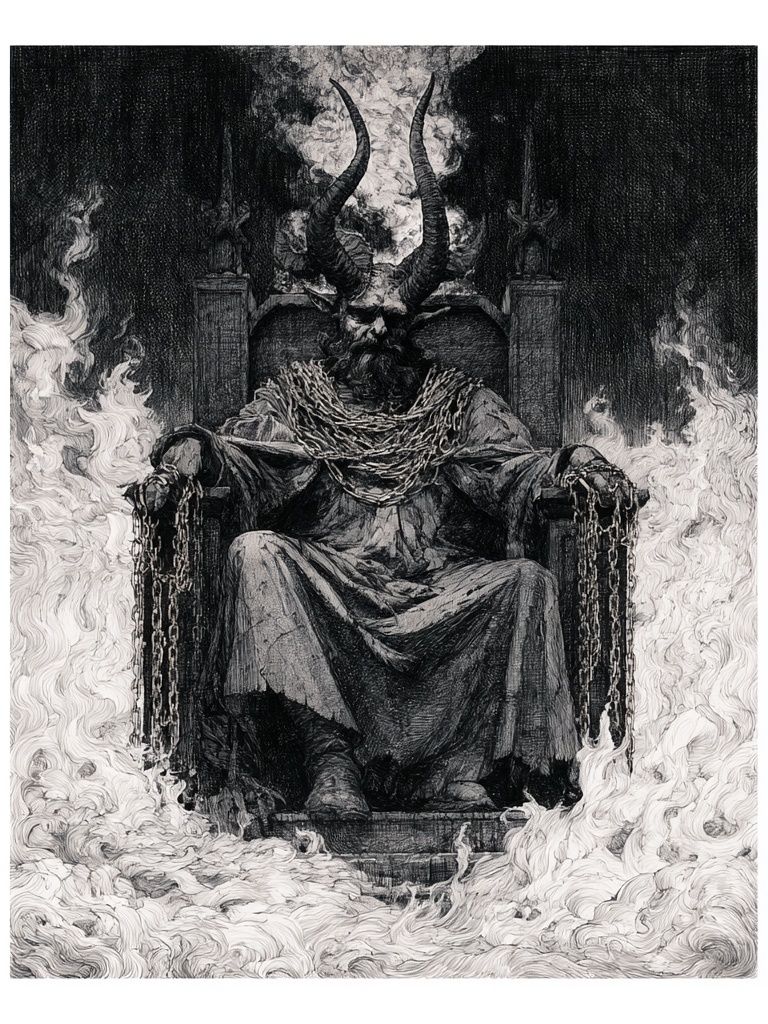 Horned Throne Dark Fantasy Print. poster detail