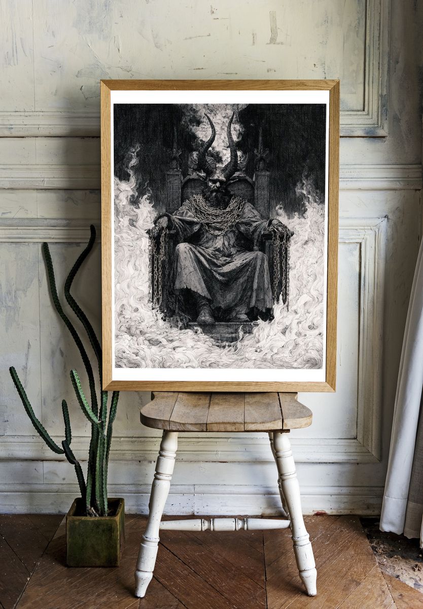 Horned Throne Dark Fantasy Print. — room view 1