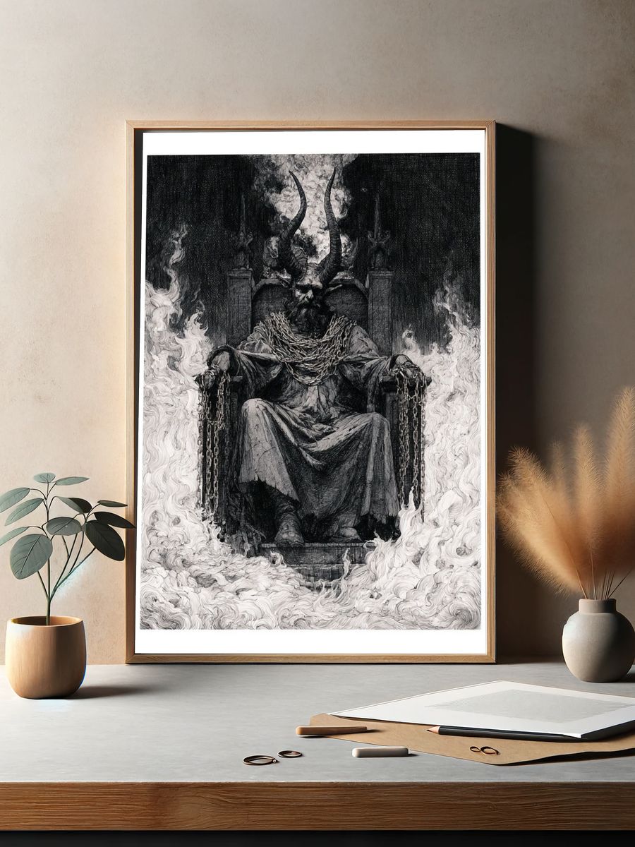 Horned Throne Dark Fantasy Print. — room view 2