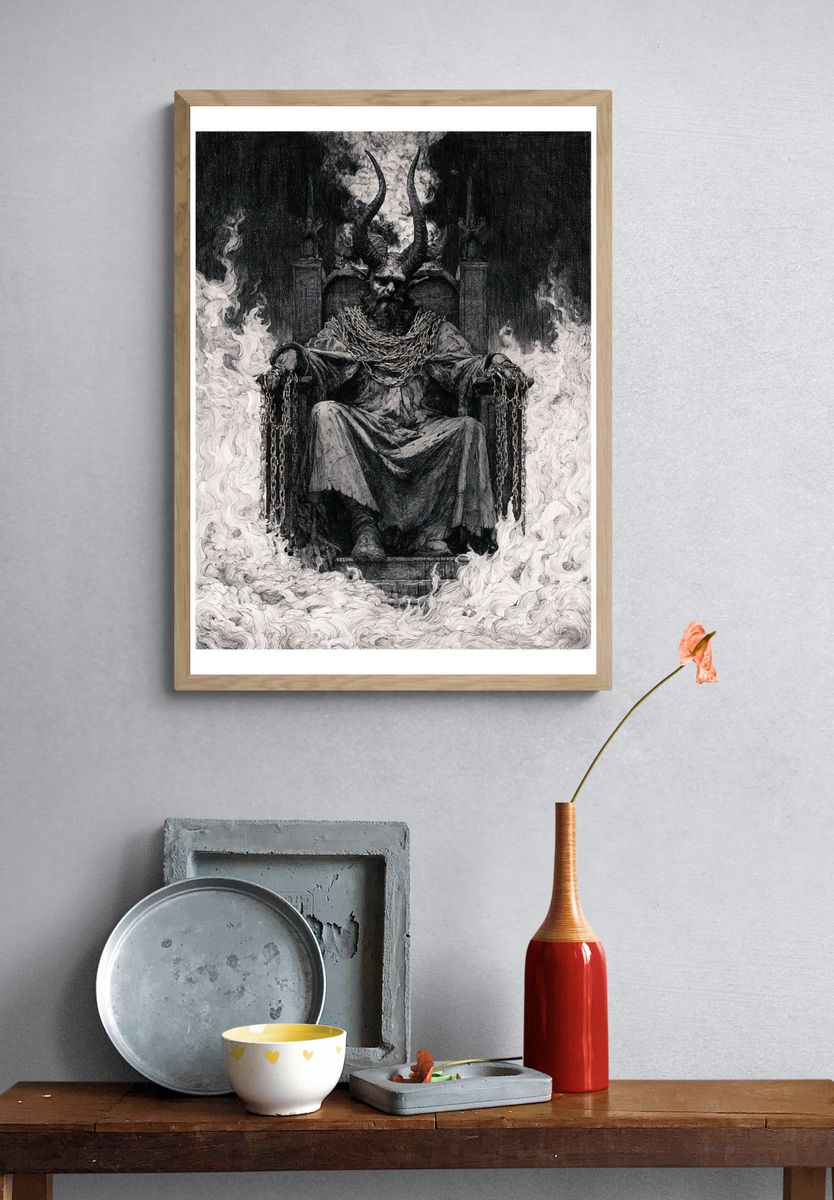 Horned Throne Dark Fantasy Print. — room view 3