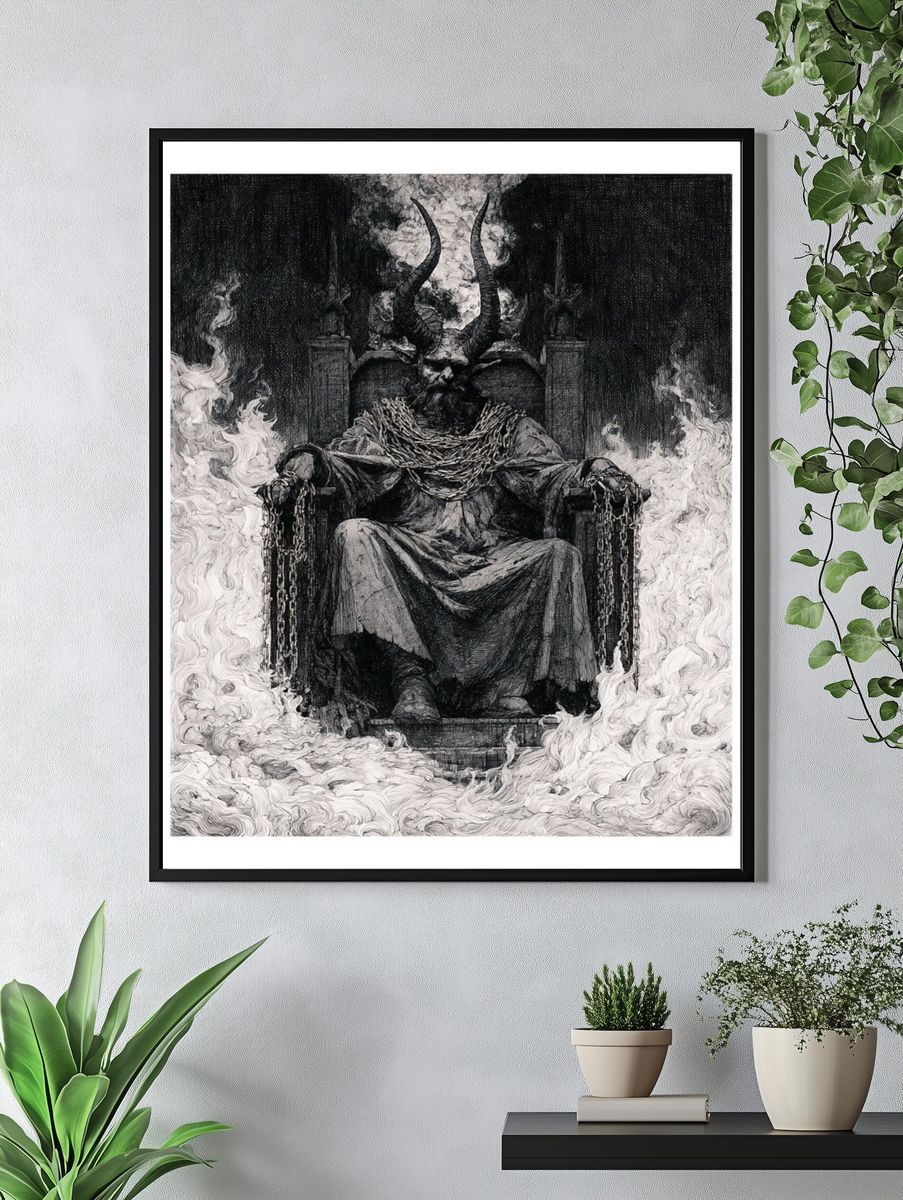 Horned Throne Dark Fantasy Print. — room view 4