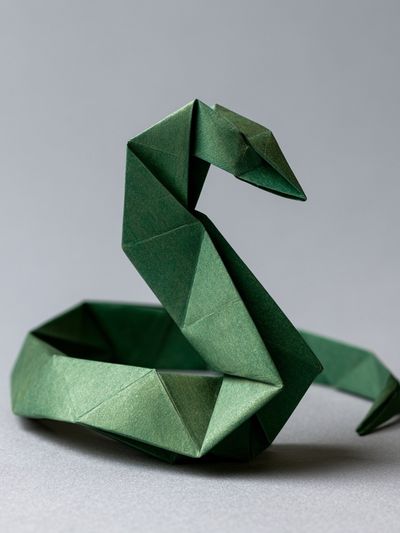 Origami Snake Illustration Poster.