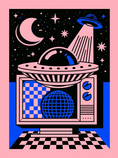 Retro Space TV Poster.