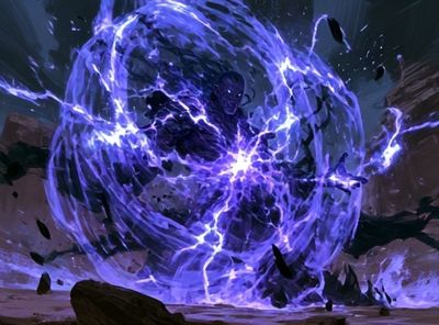 Electric Energy Sphere Illustration Poster. poster