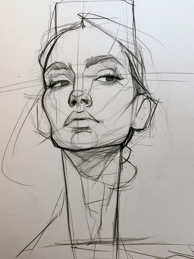 Sketch Portrait Line-Art Poster. poster — illustration art