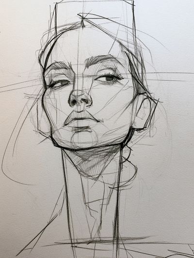 Sketch Portrait Line-Art Poster. poster