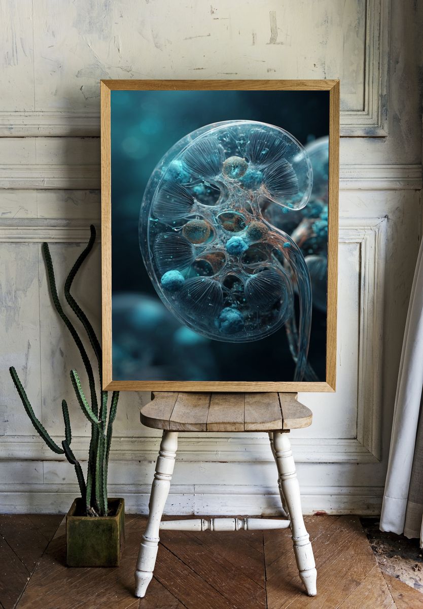Abstract Bioluminescent Cell Poster. — room view 1