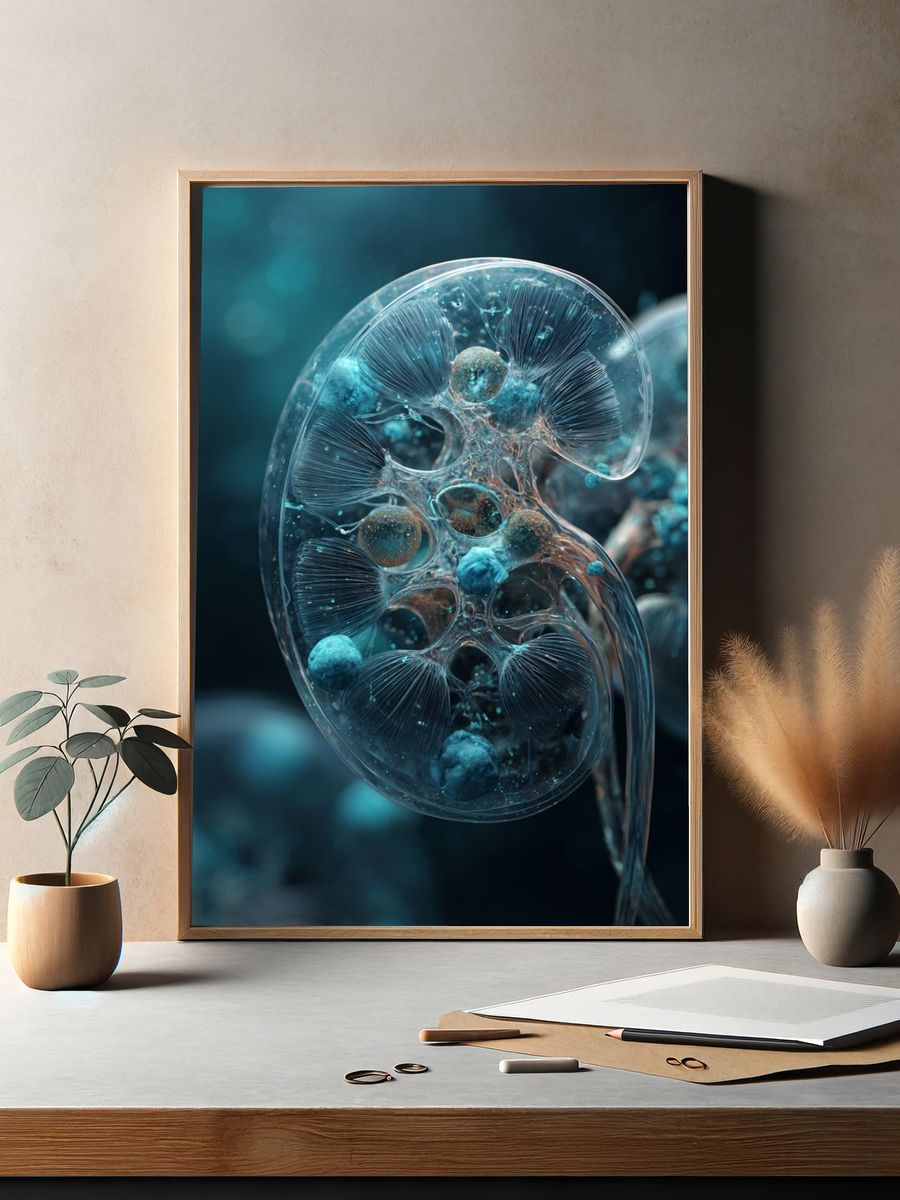 Abstract Bioluminescent Cell Poster. — room view 2