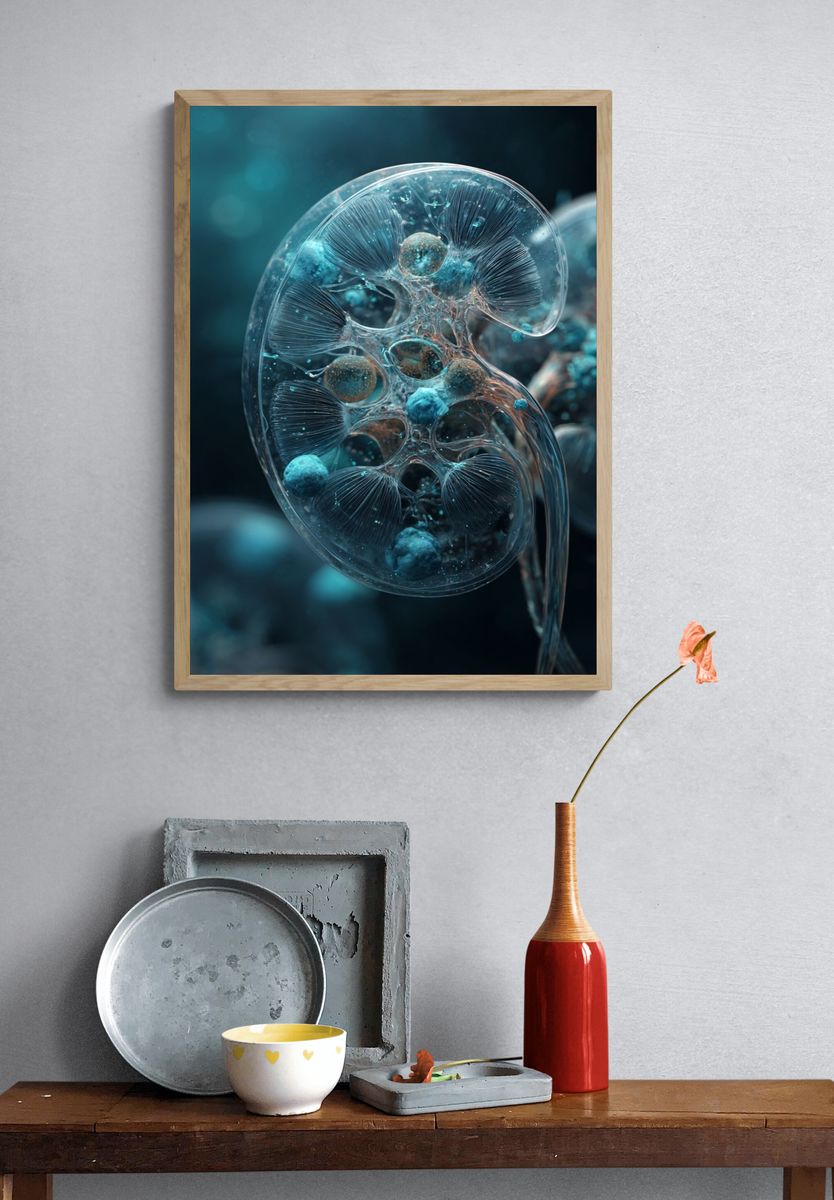 Abstract Bioluminescent Cell Poster. — room view 3