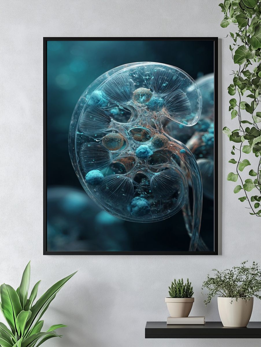Abstract Bioluminescent Cell Poster. — room view 4