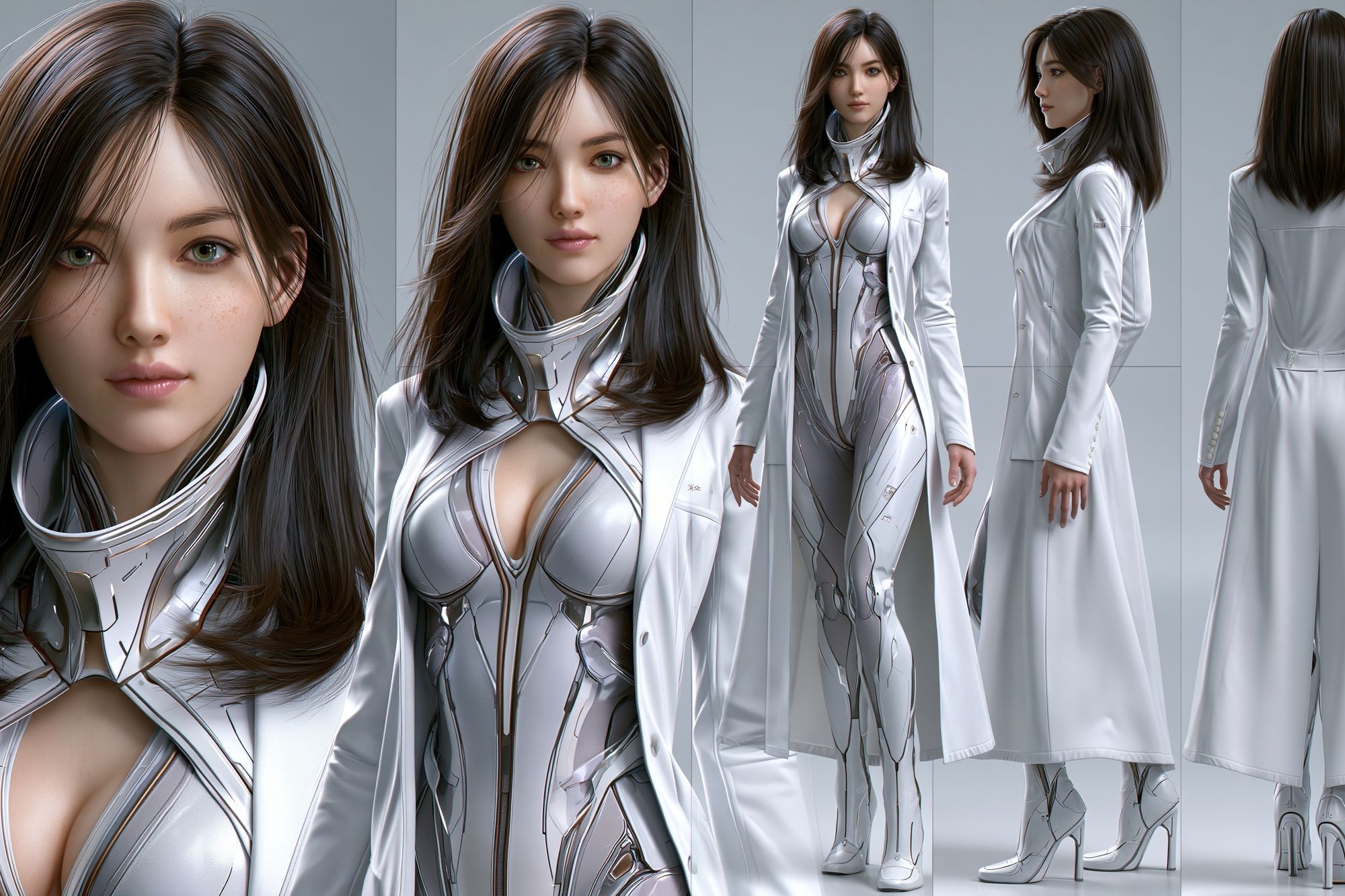 Futuristic Woman Fashion Poster. poster — illustration art