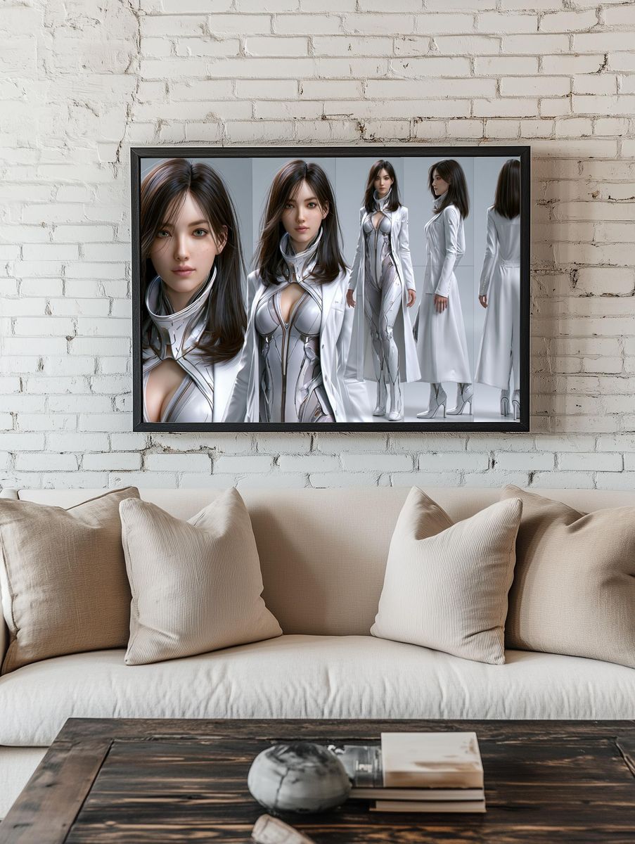 Futuristic Woman Fashion Poster. — room view 1