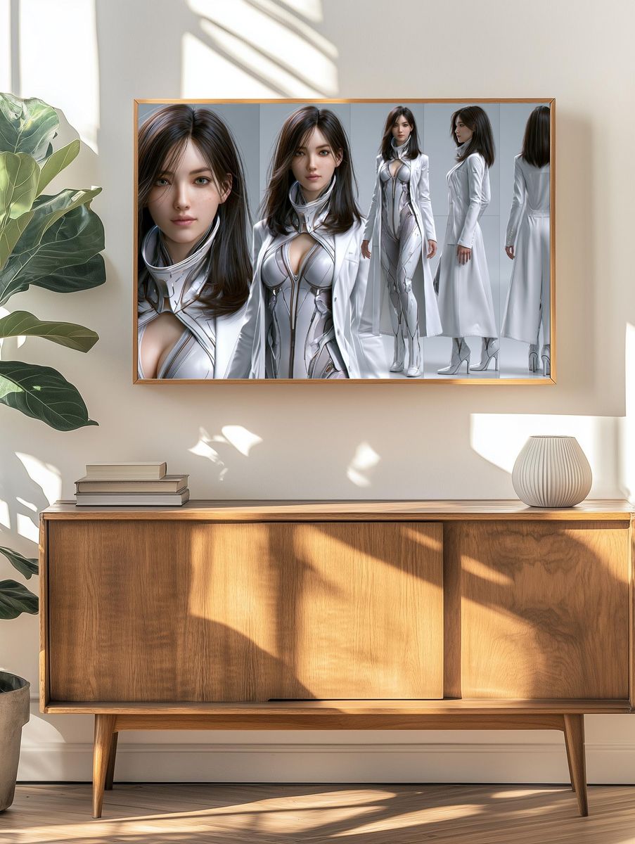 Futuristic Woman Fashion Poster. — room view 3