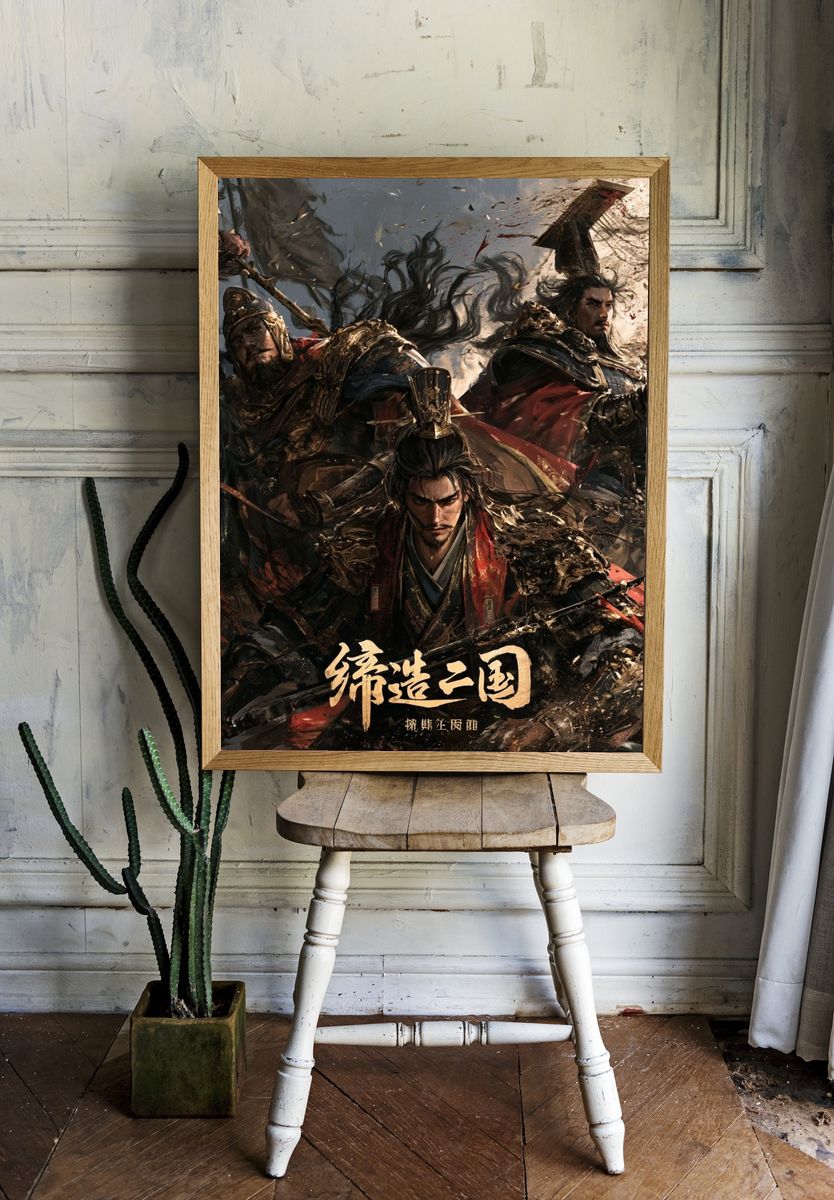 Three Kingdoms Warriors Illustration Poster. room preview