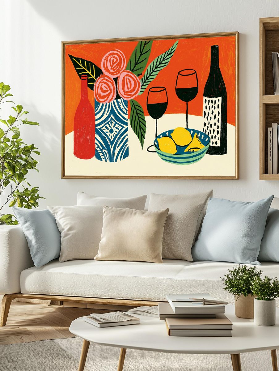 Citrus Still Life Illustration Poster. — room view 2