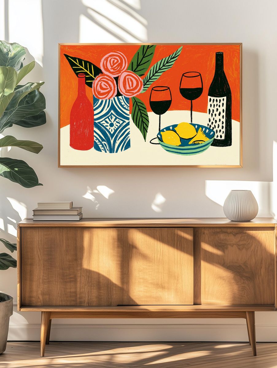 Citrus Still Life Illustration Poster. — room view 3