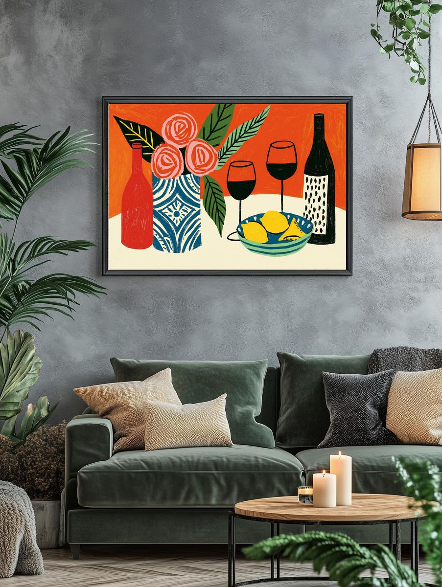 Citrus Still Life Illustration Poster. — room view 4