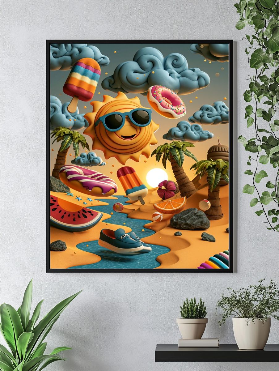 Summer Dreamscape Illustration Poster. — room view 4