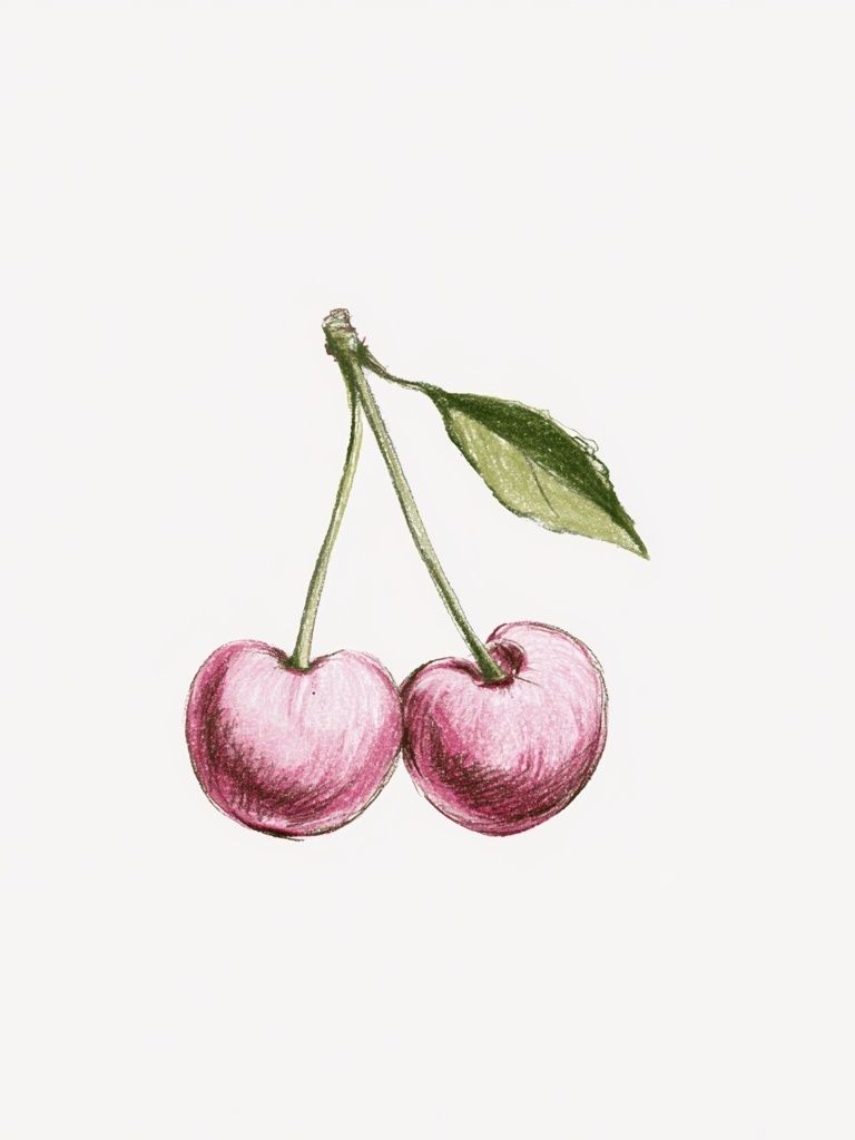 Cherry Sketch Illustration Poster. poster — illustration art