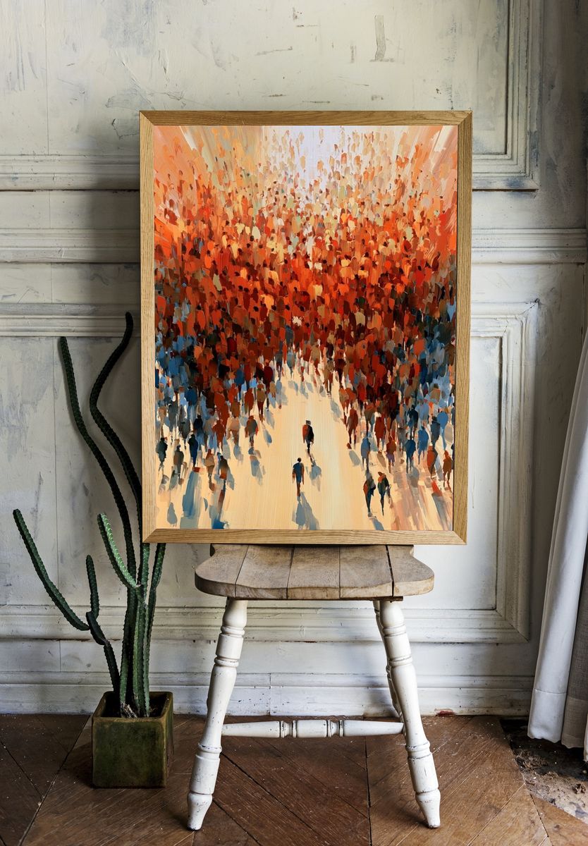 Abstract Crowd Energy Illustration Poster. room preview
