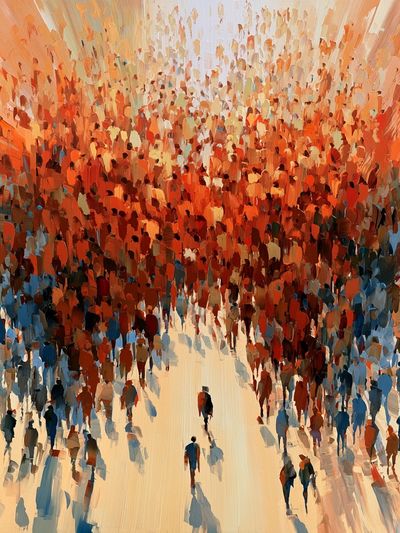 Abstract Crowd Energy Illustration Poster. poster