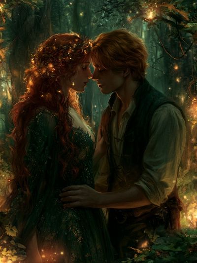 Enchanted Forest Lovers Illustration Poster.