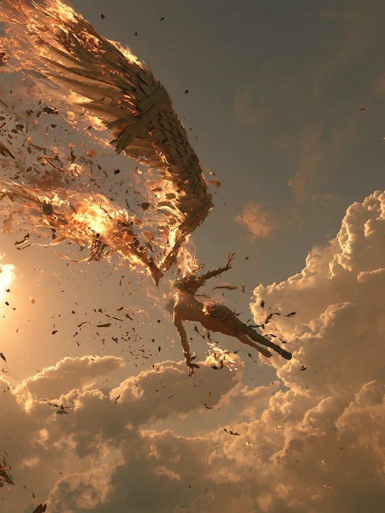 Falling Angel Surrealism Print. poster — illustration art