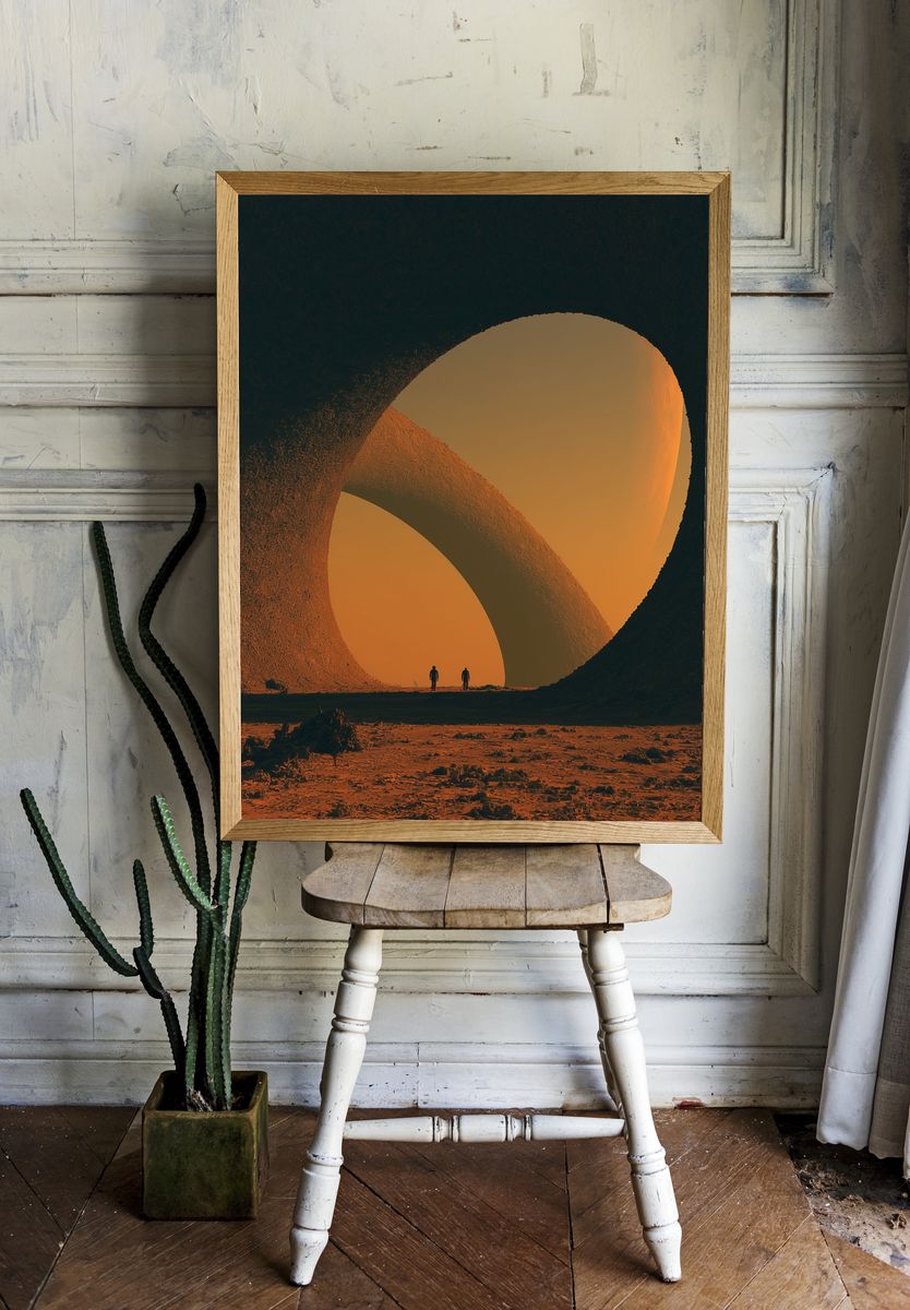 Desert Archscape Illustration Print. — room view 1