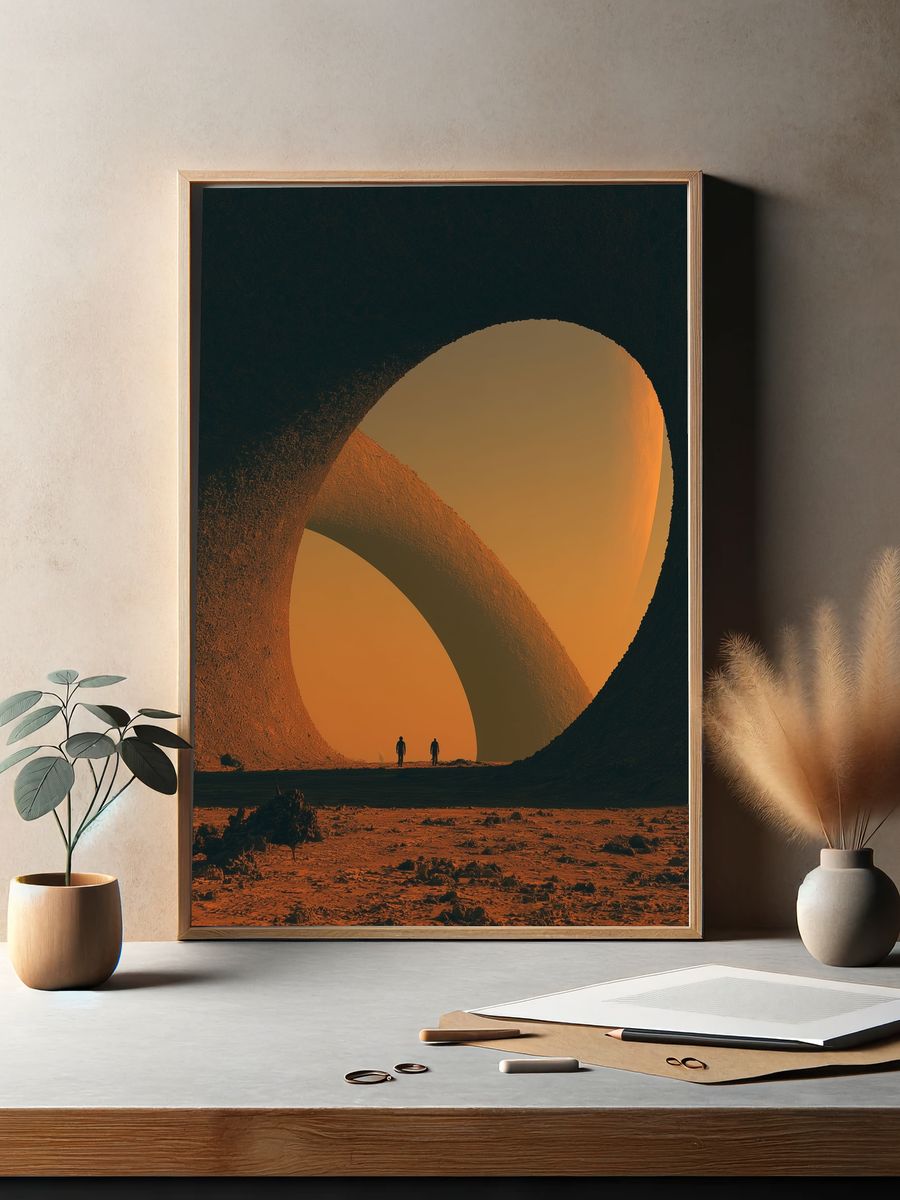 Desert Archscape Illustration Print. — room view 2