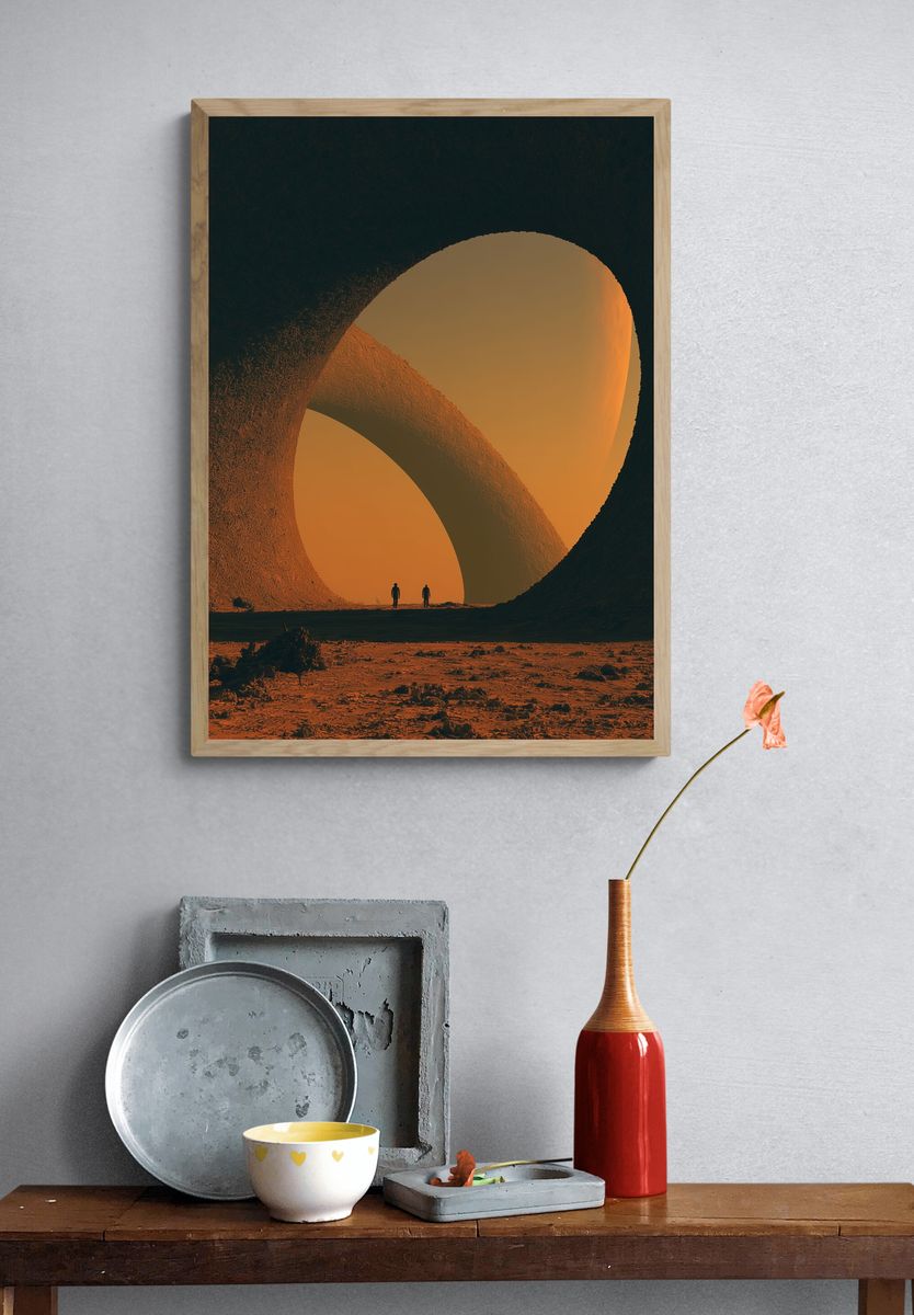 Desert Archscape Illustration Print. — room view 3