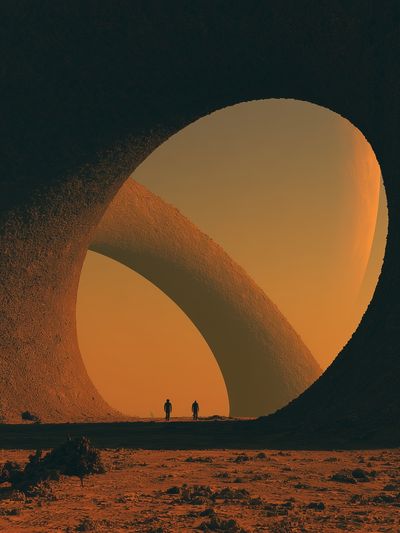 Desert Archscape Illustration Print.