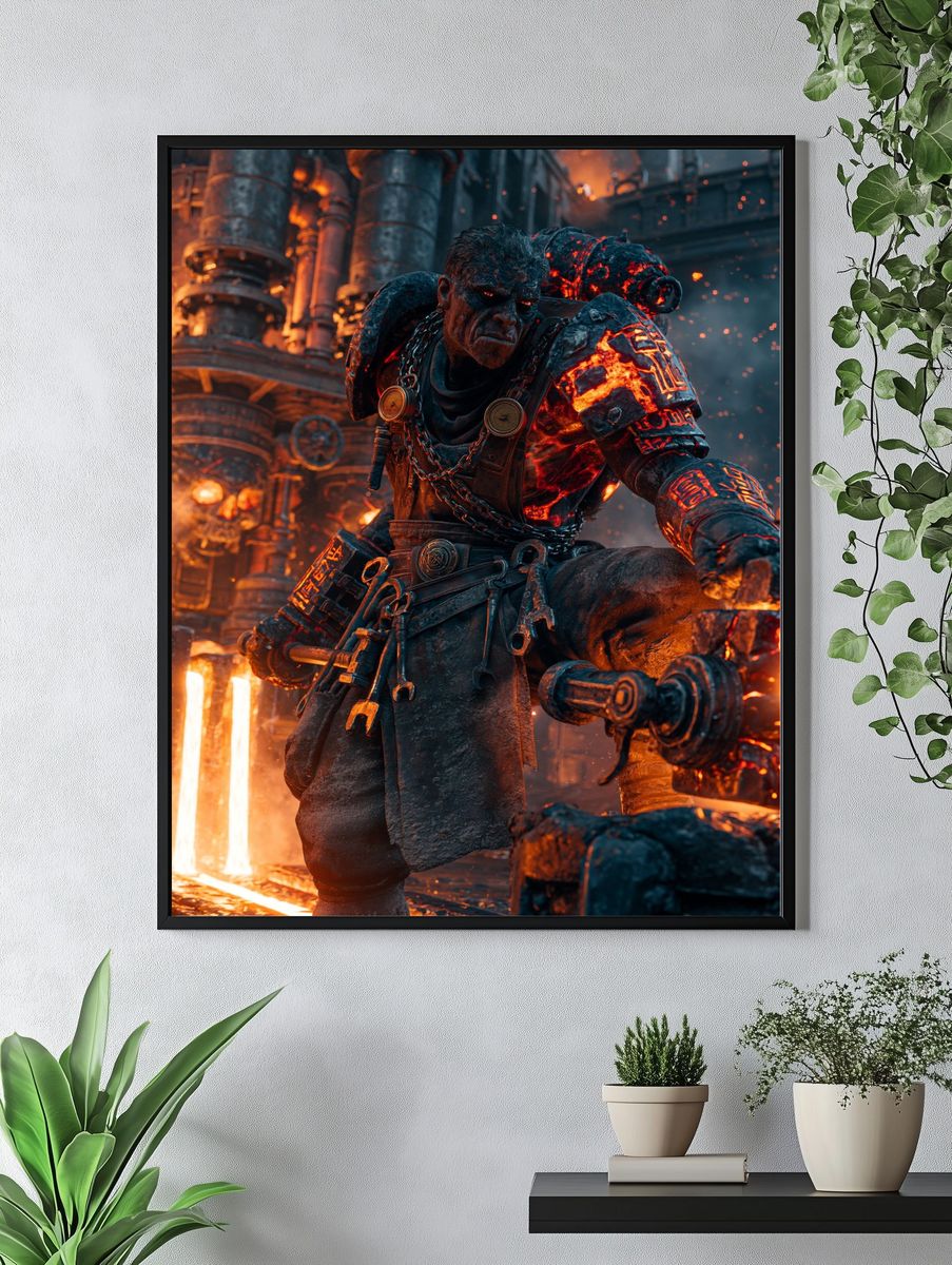 Molten Forge Warrior Sci-Fi Print. — room view 4